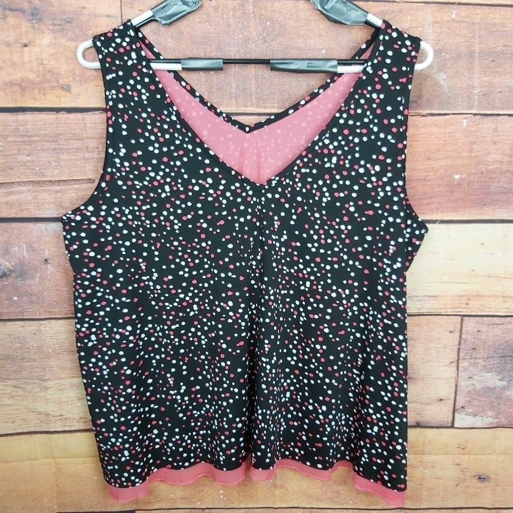 Plus Size 𝅺Penningtons 3X Camisole Sleeveles Top Polka Dot